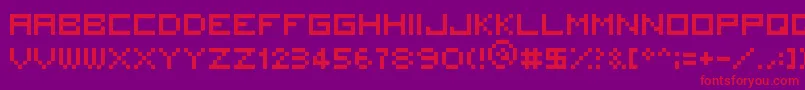 5x5Square Font – Red Fonts on Purple Background