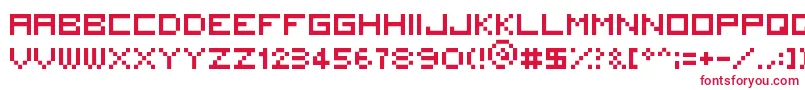 フォント5x5Square – 白い背景に赤い文字