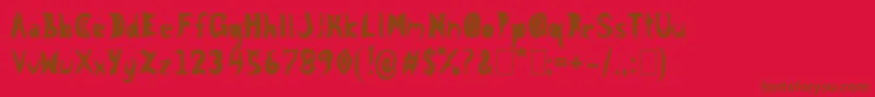 KnightNifty9 Font – Brown Fonts on Red Background