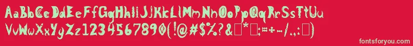 KnightNifty9 Font – Green Fonts on Red Background
