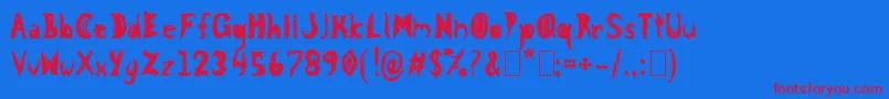 KnightNifty9 Font – Red Fonts on Blue Background