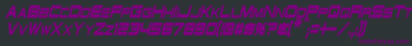 SchwarzeneggerCondensedItalic Font – Purple Fonts on Black Background