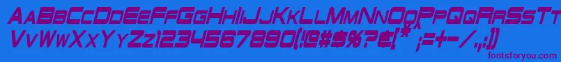 SchwarzeneggerCondensedItalic Font – Purple Fonts on Blue Background