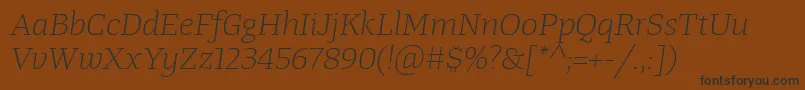 TangerserifwideulLightitalic Font – Black Fonts on Brown Background