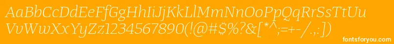 TangerserifwideulLightitalic Font – White Fonts on Orange Background