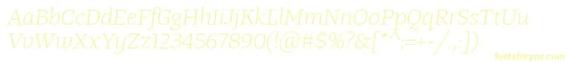 フォントTangerserifwideulLightitalic – 黄色のフォント