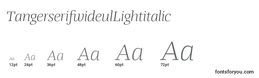 TangerserifwideulLightitalic Font Sizes