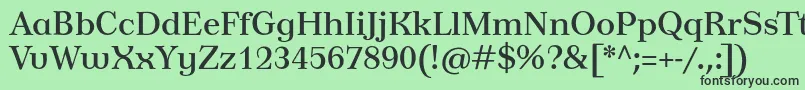 フォントTusardecotext – 緑の背景に黒い文字