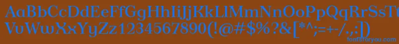 Czcionka Tusardecotext – niebieskie czcionki na brązowym tle