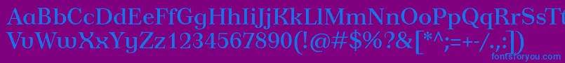 フォントTusardecotext – 紫色の背景に青い文字