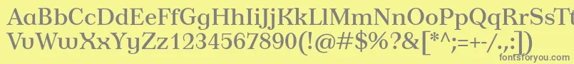 Fonte Tusardecotext – fontes cinzas em um fundo amarelo