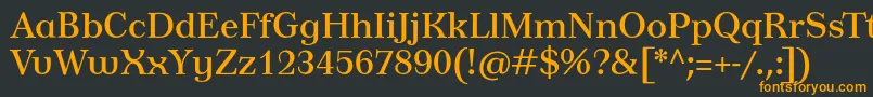 Tusardecotext-Schriftart – Orangefarbene Schriften auf schwarzem Hintergrund