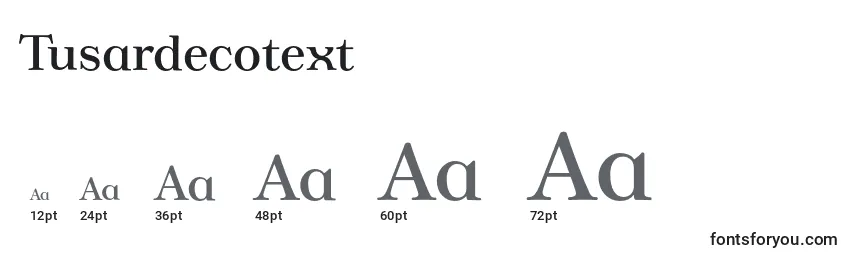 Размеры шрифта Tusardecotext