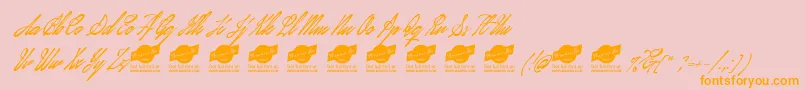 JanuaryScriptPersonalUse Font – Orange Fonts on Pink Background