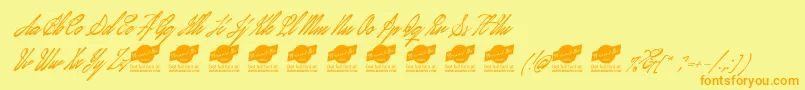 JanuaryScriptPersonalUse Font – Orange Fonts on Yellow Background