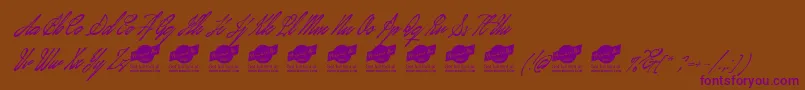 JanuaryScriptPersonalUse-Schriftart – Violette Schriften auf braunem Hintergrund