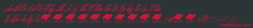 JanuaryScriptPersonalUse-Schriftart – Rote Schriften auf schwarzem Hintergrund