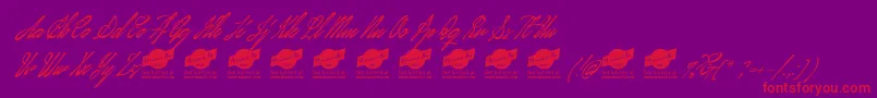 JanuaryScriptPersonalUse Font – Red Fonts on Purple Background