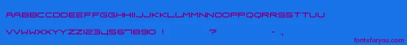 Frau1-Schriftart – Violette Schriften auf blauem Hintergrund