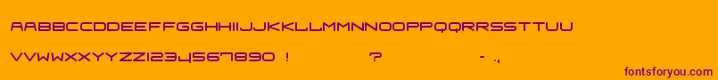 Frau1-Schriftart – Violette Schriften auf orangefarbenem Hintergrund