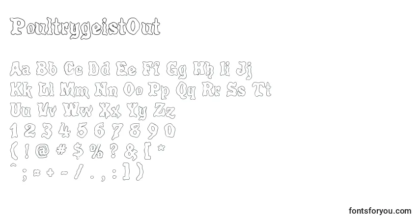 Шрифт PoultrygeistOut – алфавит, цифры, специальные символы