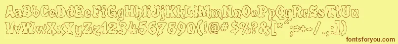 PoultrygeistOut Font – Brown Fonts on Yellow Background