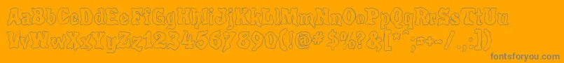 PoultrygeistOut-Schriftart – Graue Schriften auf orangefarbenem Hintergrund