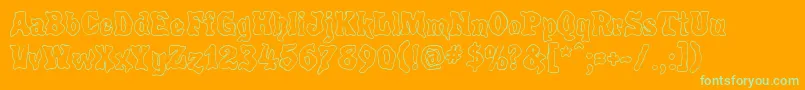 PoultrygeistOut Font – Green Fonts on Orange Background