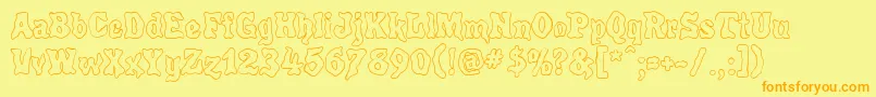 PoultrygeistOut Font – Orange Fonts on Yellow Background