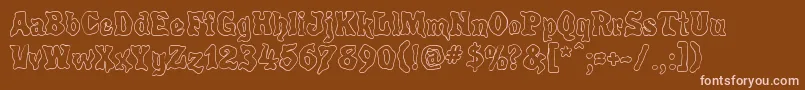 PoultrygeistOut Font – Pink Fonts on Brown Background