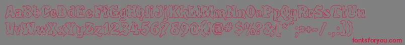 フォントPoultrygeistOut – 赤い文字の灰色の背景