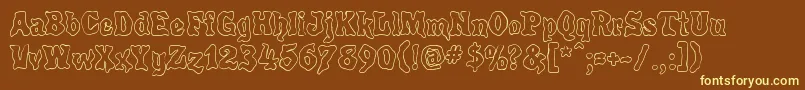 PoultrygeistOut Font – Yellow Fonts on Brown Background