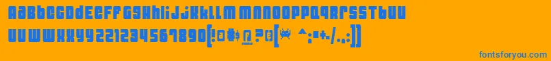 Dynot Font – Blue Fonts on Orange Background