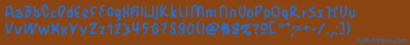 JbmFlimsy Font – Blue Fonts on Brown Background