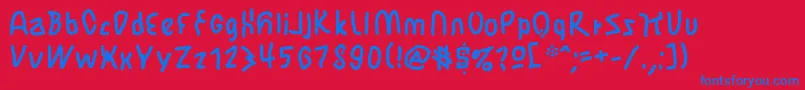 JbmFlimsy Font – Blue Fonts on Red Background