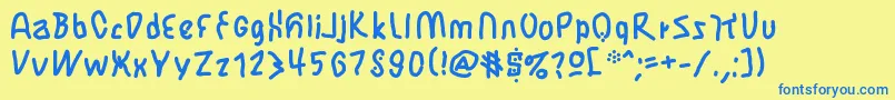 JbmFlimsy Font – Blue Fonts on Yellow Background