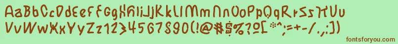 JbmFlimsy Font – Brown Fonts on Green Background