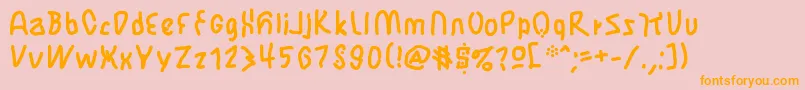 JbmFlimsy Font – Orange Fonts on Pink Background