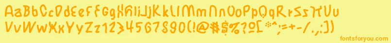 JbmFlimsy Font – Orange Fonts on Yellow Background
