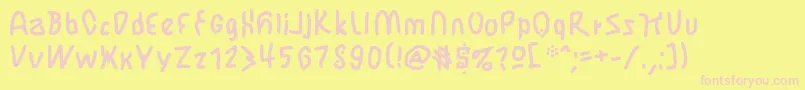 JbmFlimsy Font – Pink Fonts on Yellow Background