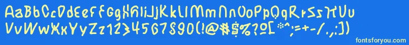 JbmFlimsy Font – Yellow Fonts on Blue Background