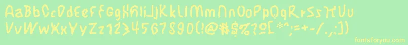 JbmFlimsy Font – Yellow Fonts on Green Background
