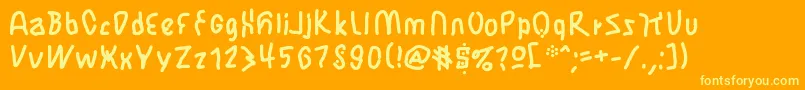 JbmFlimsy Font – Yellow Fonts on Orange Background