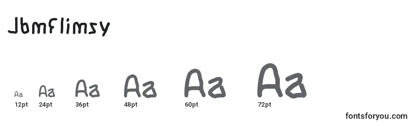 Размеры шрифта JbmFlimsy