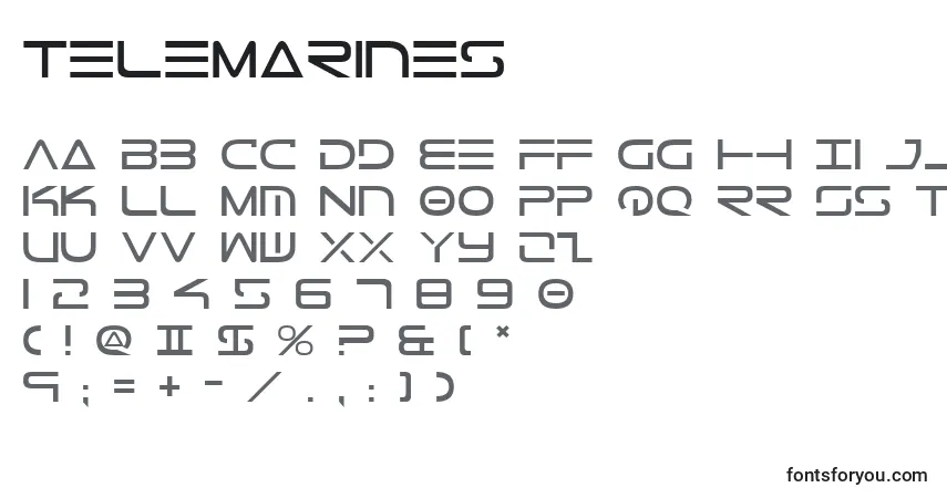 TeleMarines-fontti – aakkoset, numerot, erikoismerkit