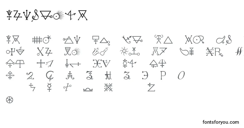 A fonte Alchemya – alfabeto, números, caracteres especiais