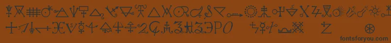 フォントAlchemya – 黒い文字が茶色の背景にあります