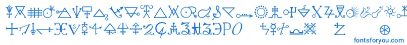 Alchemya Font – Blue Fonts on White Background