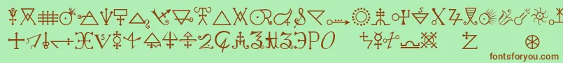 Alchemya Font – Brown Fonts on Green Background