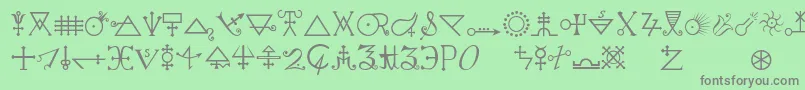 フォントAlchemya – 緑の背景に灰色の文字